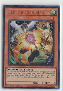 YuGiOh Rarity Collection II Foil Ultra Rare RA02-EN006 Droll & Lock Bird Alt Art - Image 1