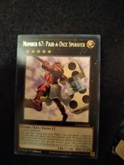 JUSH-EN058 Number 67: Pair-a-Dice Smasher Collector's Rare 1st YuGiOh - Image 1