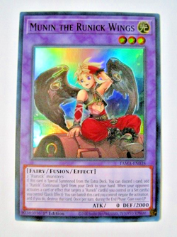 Yugioh! Munin The Runick Wings Tama-En038 Super Rare 1st Ed Near Mint!! - Image 1