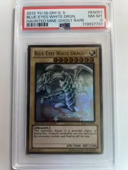 YUGIOH GLD5-EN001 BLUE-EYES WHITE DRAGON GHOST RARE HOLO FOIL PSA 8 NM - Image 1