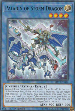YUGIOH CARD PALADIN OF STORM DRAGON MP19-EN096 1ST EDITION - Image 1