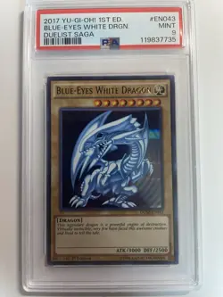 Blue-Eyes White Dragon DUSA-EN043 Duelist Saga 1st Edition PSA 9 YuGiOh - Image 1