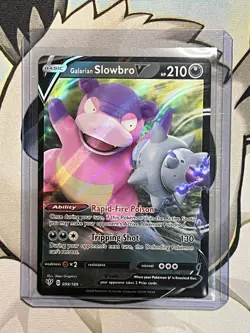 Galarian Slowbro V - 099/189 - Pokemon Darkness Ablaze Sword Shield Rare Card NM - Image 1