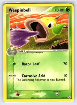 Weepinbell 51/112 2004 EX FireRed & LeafGreen Pokemon Card Uncommon - Nm - Image 1