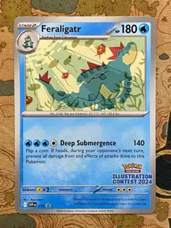 Pokemon Card TCG - Illustration Contest 2024 Promo Set Pikachu Feraligatr NM - Image 2