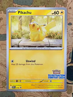 Pokemon Card TCG - Illustration Contest 2024 Promo Set Pikachu Feraligatr NM - Image 3
