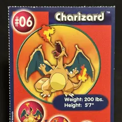 Pokemon 1999 PokeTrivia #06 Charizard Card Mewtwo Strikes Back Movie Scene 1 CUT - Image 2