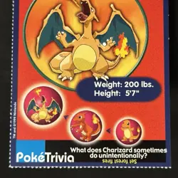 Pokemon 1999 PokeTrivia #06 Charizard Card Mewtwo Strikes Back Movie Scene 1 CUT - Image 4