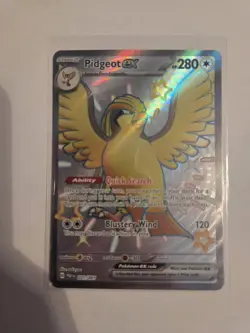 Pokemon TCG Pidgeot EX Full Art Double Rare Holo Card 221/091 Paldean Fates - Image 1