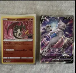 Pokemon Cards Radiant Charizard 011/078 & Mewtwo V SWSH229 Sealed - Image 1