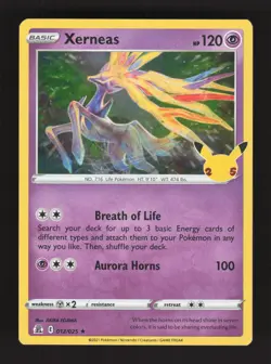 2021 Pokemon Card Xerneas Holo Rare #012/025 Celebrations - Image 1