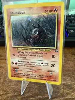 Pokemon TCG Houndour Neo Discovery Holo Rare Card 5/75 Vintage LP - Image 3