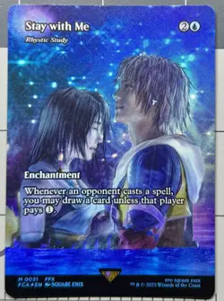 MTG Magic Final Fantasy Stay with Me - Rhystic Study SHOWCASE FOIL Tidus Yuna - Image 1