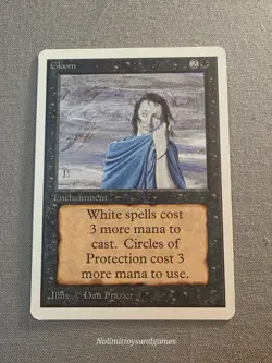 MTG Unlimited Edition Gloom Uncommon Magic The Gathering Free Shipping - Image 1