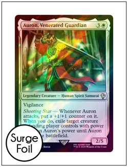 1x Auron, Venerated Guardian, Surge Foil, Final Fantasy, Magic MTG NM - Image 1