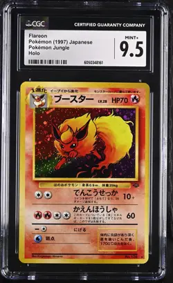 CGC 9.5 MINT+ Flareon Japanese Jungle 136 Holo Pokemon Card - Image 1