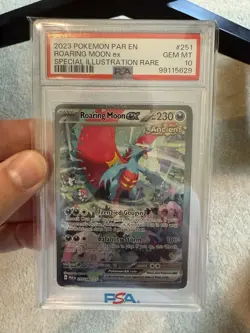 Pokemon PAR EN Roaring Moon ex Special Illustration Rare SIR 251/182 PSA 10 GEM - Image 1
