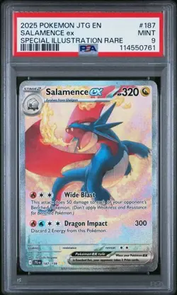 2025 Pokemon Journey Together Salamence ex SIR #187/159 Mint PSA 9 - Image 1