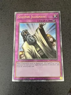 SOLEMN JUDGMENT QUARTER CENTURY SECRET RARE RA02-EN075 LP - Image 1