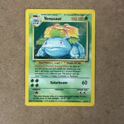 Pokemon TCG Venusaur Holo Rare Card 18/130 Base Set Damaged Creased - Image 1