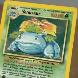 Pokemon TCG Venusaur Holo Rare Card 18/130 Base Set Damaged Creased - Image 3
