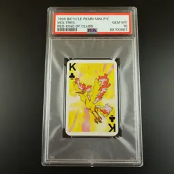 PSA 10 Moltres King of Clubs Graded Pokemon Mini Bicycle Card - Image 1