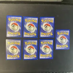 7 card lot Pokemon base set 1999 wizard of the coast vintage tcg selling as is - Image 3