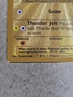 Pokemon Gold Metal Pikachu Card 58 Celebrations Ultra Premium Collection Promo - Image 2