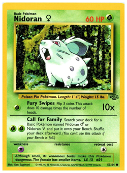 Nidoran female Jungle Set - 57/64 - Common - Pokemon Card Unlimited Edition - Image 1