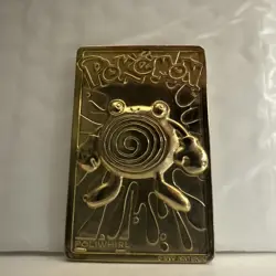 Pokemon 1999 23k Gold Plated Trading Card Burger King Promo #61 Poliwhirl - Image 1