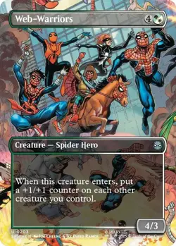 4 x Web-Warriors - Foil - Borderless - Marvel's Spider-Man - NM-Mint - MTG - Image 1