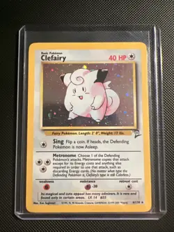 Pokemon TCG Clefairy 6/130 Base Set 2 Holo Unlimited Rare LP - Image 1