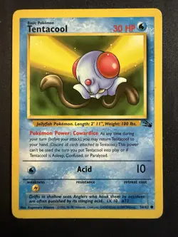 Tentacool 56/62 Pokemon Fossil Set Unlimited Vintage LP - Image 1