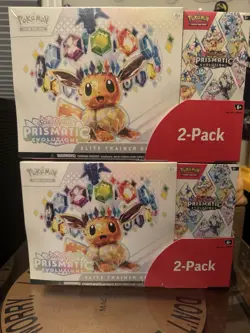 Pokemon Prismatic Evolutions ETB & Booster Bundle Costco 2-Pack X2 New Sealed - Image 1