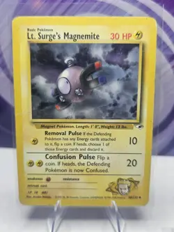 Lt. Surge's Magnemite Gym Heroes Unlimited 50/132 Pokemon TGC Vintage WOTC - Image 1
