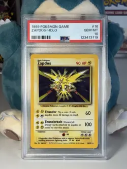 1999 Pokemon Base Set: PSA 10 Gem Mint Zapdos #16 Holo Rare - Unlimited New Cert - Image 1
