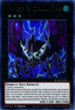 Yugioh! Number 3: Cicada King - BLAR-EN028 - Ultra Rare - 1st Edition Near Mint, - Image 1