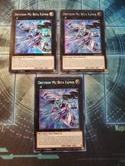 Yugioh - Drytron Mu Beta Fafnir MP22-EN084 NM 1st ed Prismatic Secret Rare x3 - Image 1