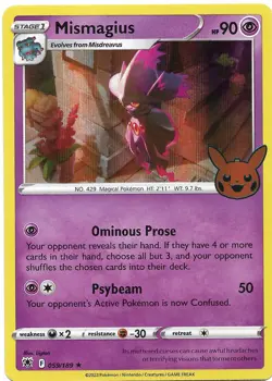 Mismagius 59/189 Holo Rare Trick or Trade Pokemon TCG Card - Image 1
