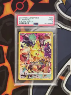 2023 Pokemon SWSH FA Pikachu Crown Zenith PSA 9 Mint Card - Image 1