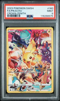 2023 Pokemon SWSH FA Pikachu Crown Zenith PSA 9 Mint Card - Image 2