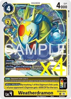 4X Digimon Card Game Weatherdramon EX10-014 Common NM - Image 1