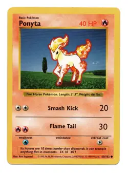 Shadowless Ponyta 60/102 Common Base Set Pokemon Card - Image 1