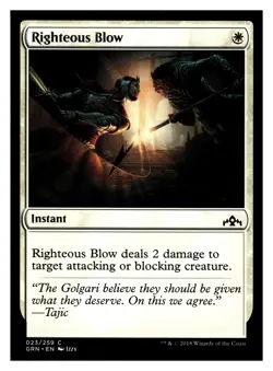 MTG Magic The Gathering Guilds of Ravnica Righteous Blow #23 - Image 1