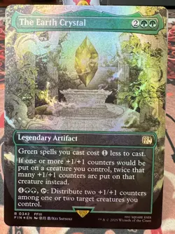 R0342 The Earth Crystal [Borderless Foil] Final Fantasy MTG Magic: The Gathering - Image 1