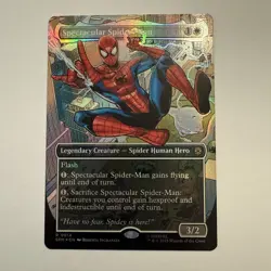 Spectacular Spider-Man FOIL Borderless 14 Marvel's Spider-Man SPM MTG Unplayed - Image 1