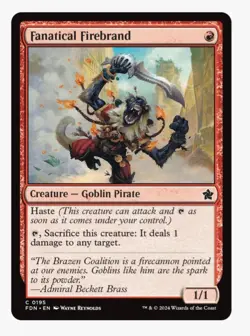 Fanatical Firebrand MTG FDN NM | Pauper Modern EDH Goblin Pirate Tribal Sac - Image 1
