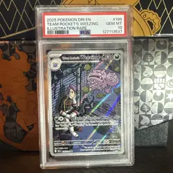 Pokemon TCG Team Rockets Weezing Art Rare Destined Rivals 199/182 PSA 10 - Image 1