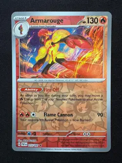 Armarouge 015/091 Reverse Holo Rare LP-NM - Pokemon TCG S&V Paldean Fates PAF - Image 1
