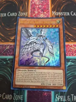Yugioh Blue-Eyes Abyss Dragon MAMA-EN056 Ultra Rare 1st Edition Near Mint - Image 1